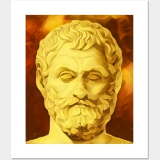 Thales of Miletus Golden Portrait | Thales of Miletus Artwork 8 Posters and Art